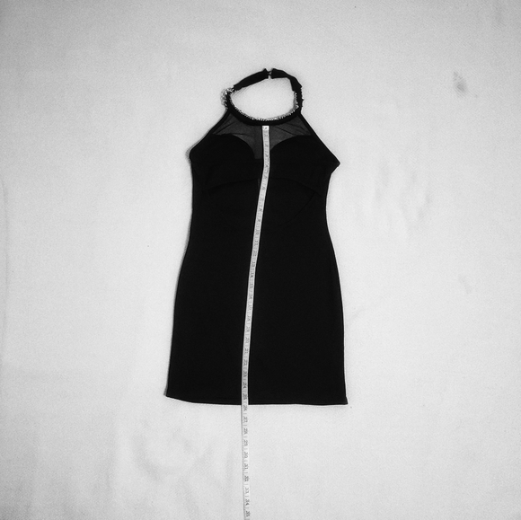 Dress, Black, Sleevless with brass spiked collar - Picture 5 of 7